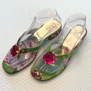 Dolce & Gabbana Ladies Floral Block Heel Sandals